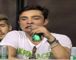 Ed Westwick consuming alcohol